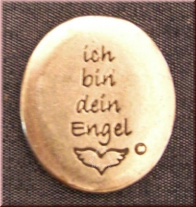 Handschmeichler "ich bin dein Engel", oval, silberfarben