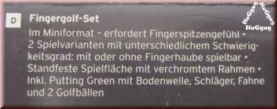 Fingergolf-Set von Tschibo, Finger Golf Set