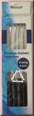 Fondue-Gabeln, Edelstahl mit Kunststoffgriff, 6 Stück