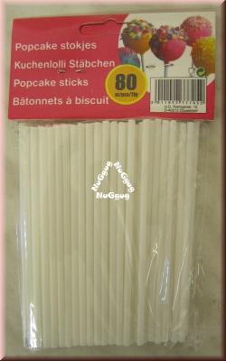 Kuchenlolli Stäbchen, Popcake Sticks, Kuchen am Stiel Stäbchen, 80 Stück