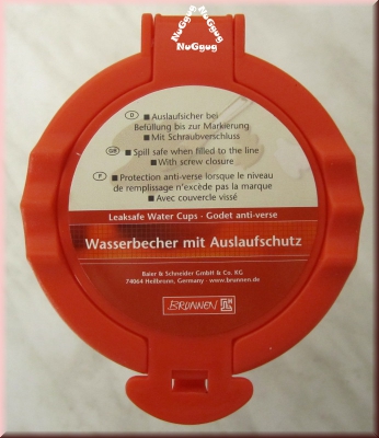 Brunnen Wasserbecher mit Auslaufschutz, rot, Pinselbecher