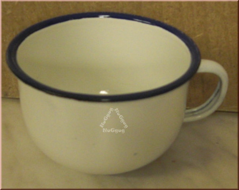 Kaffeetasse Emaille, weiß/blau, Kaffeepot