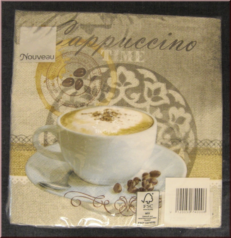 Servietten von Nouveau, "Cappuccino Time", 20 Stück