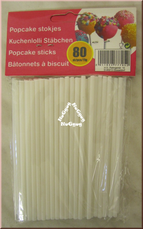 Kuchenlolli Stäbchen, Popcake Sticks, Kuchen am Stiel Stäbchen, 80 Stück