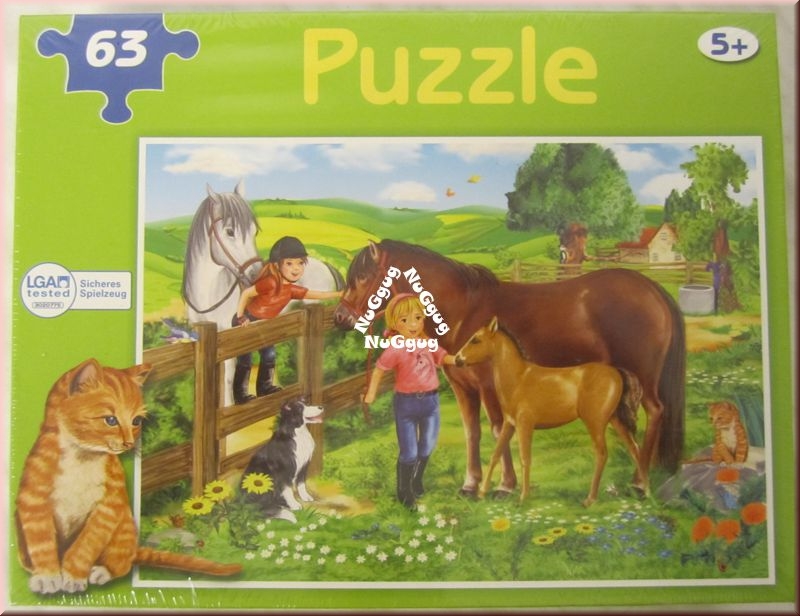 Puzzle Pferdekoppel, 63 Teile, 33,5 x 23 cm, ab 5 Jahren