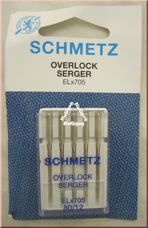 Nähmaschinennadeln 80/12, Overlock Serger, ELx705 von Schmetz, 5 Stück