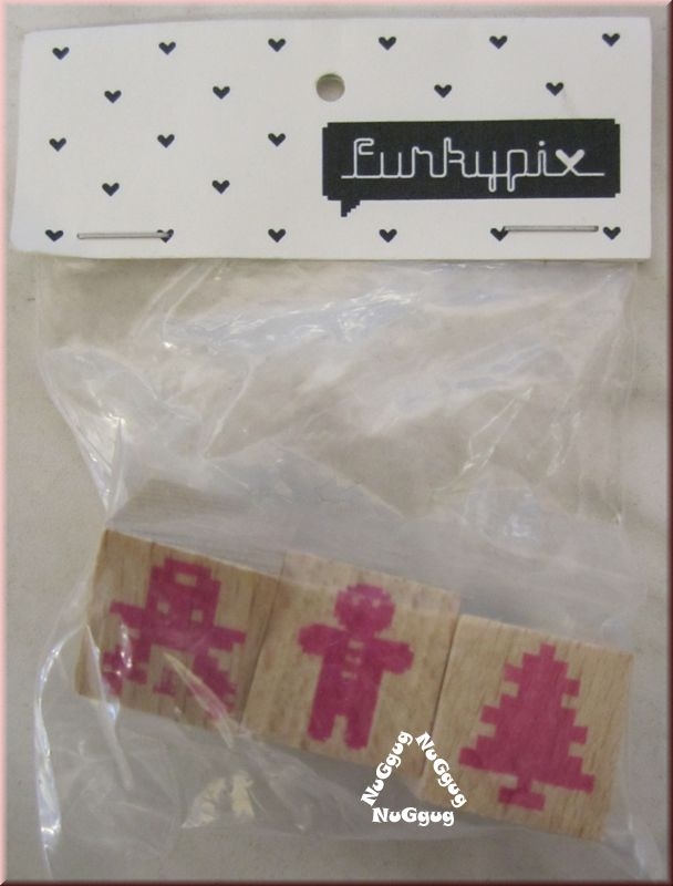 Motivstempel 3er-Set von Funkypix, Mann + Baum + Hirsch